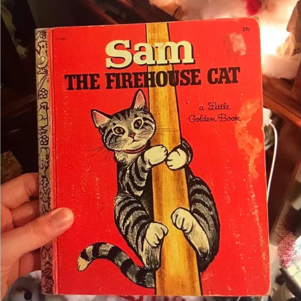 1968 Sam The Firehouse Cat - Red Little Golden Book